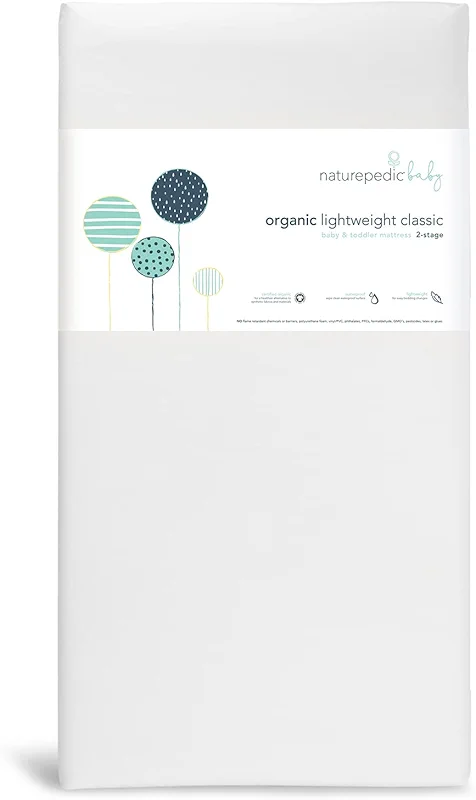 Naturepedic Organic Baby Crib Mattress - 2-Stage Lightweight Infant & — image 8
