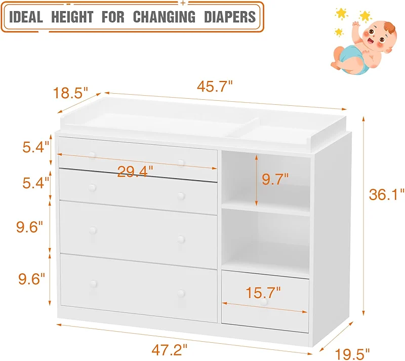 Timechee Changing Table Dresser — image 1