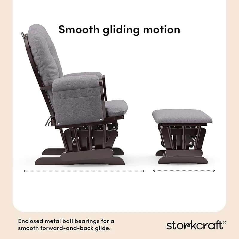 Storkcraft Premium Hoop Glider & Ottoman (Espresso/Gray Swirl) — — image 4