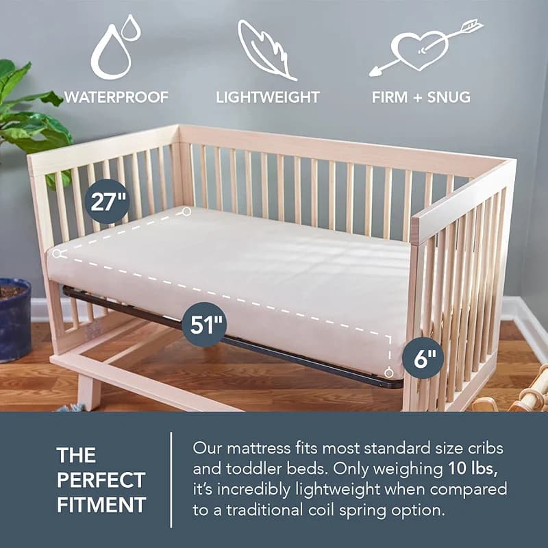 Naturepedic Organic Baby Crib Mattress - 2-Stage Lightweight Infant & — image 6