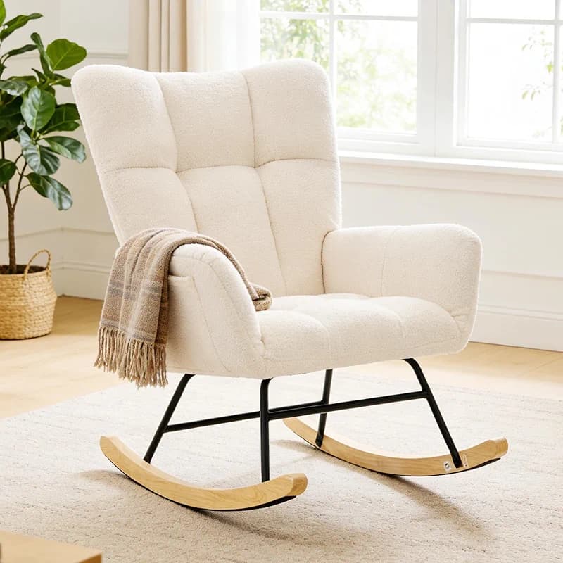 DUMOS Nursery Rocking Chair Teddy Upholstered — image 6