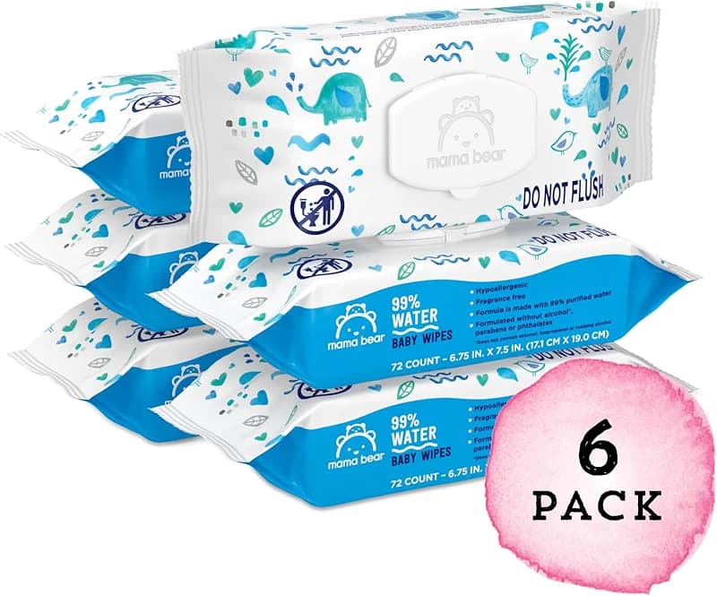 Amazon Brand - Mama Bear 99% Water Baby Wipes — image 6