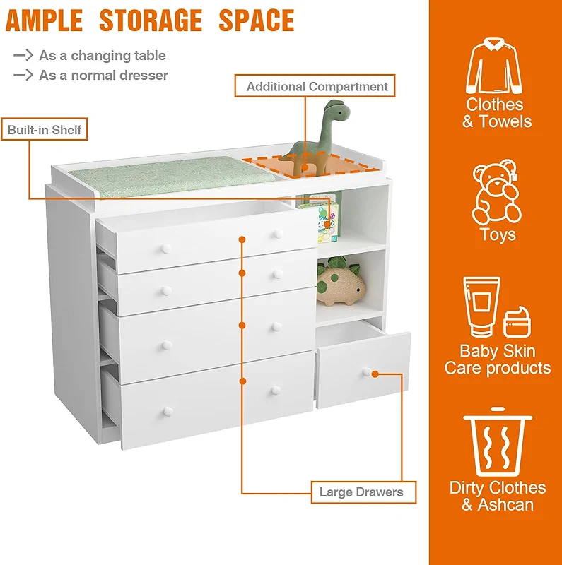 Timechee Changing Table Dresser — image 6