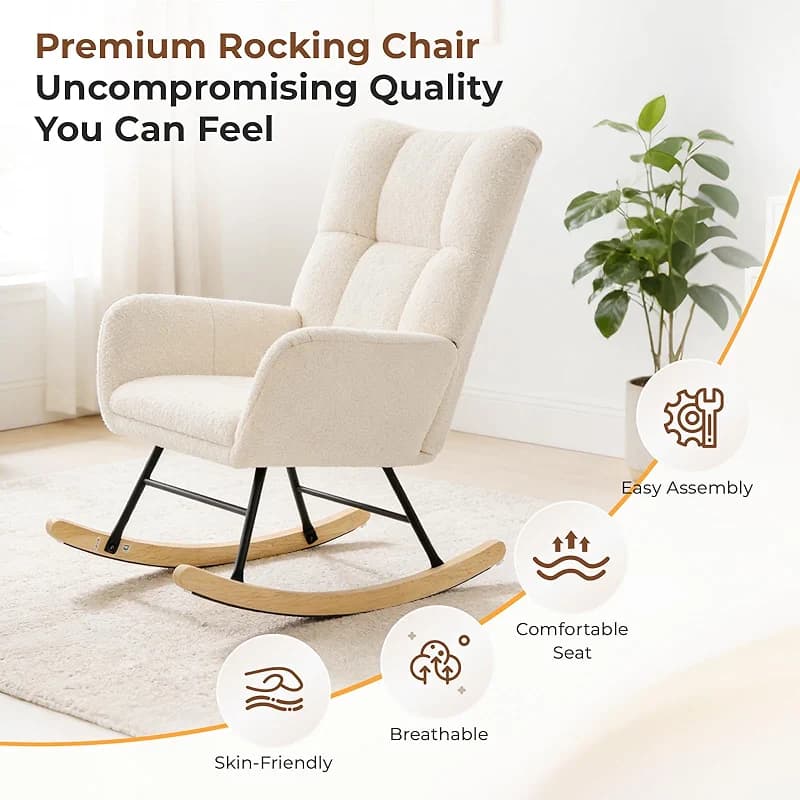 DUMOS Nursery Rocking Chair Teddy Upholstered — image 2