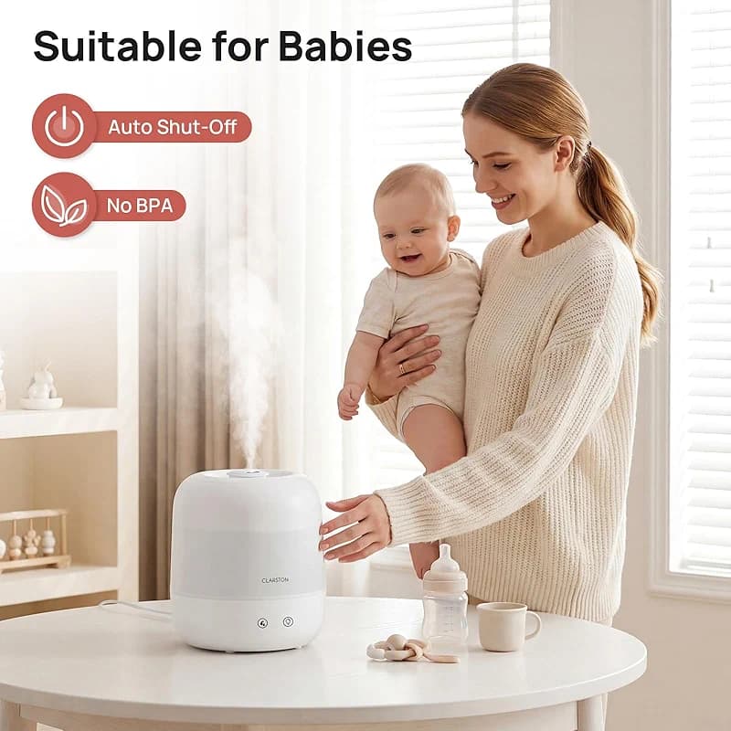 Clarston 2L Cool Mist Humidifier for Bedroom with 360° Adjustable Nozzle — image 2