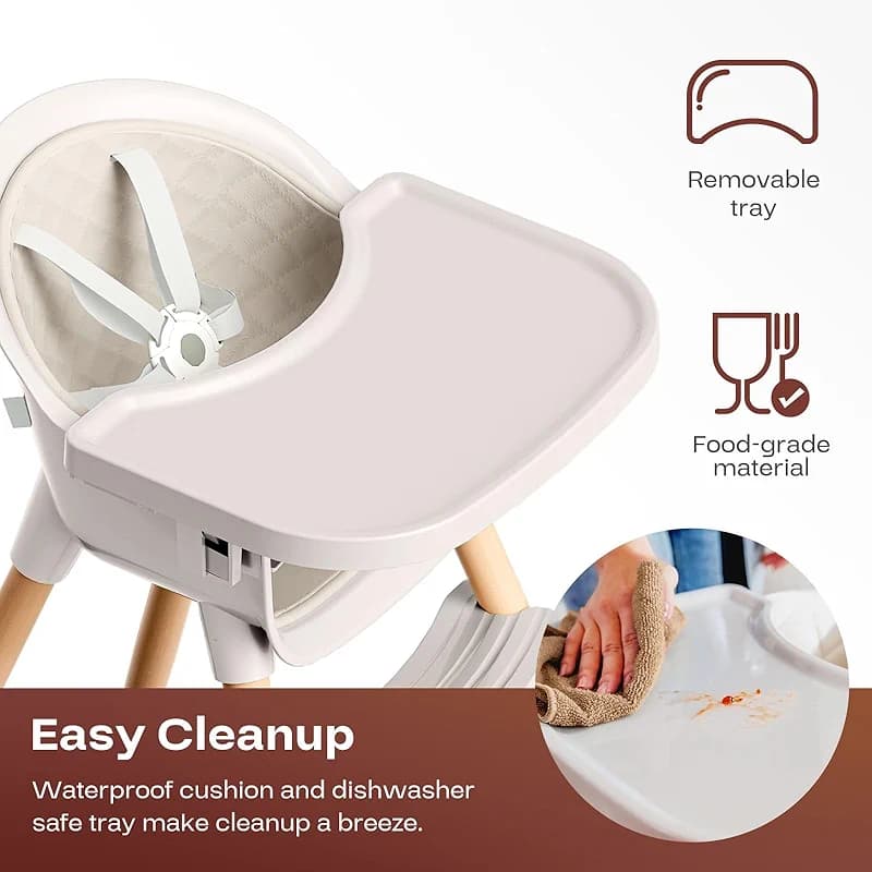 Fodoss 3-in-1 Wooden High Chair for Babies and Toddlers — image 5