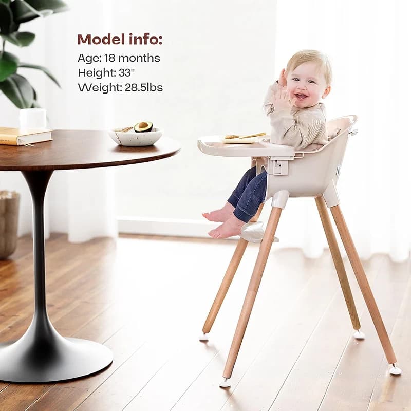Fodoss 3-in-1 Wooden High Chair for Babies and Toddlers — image 3