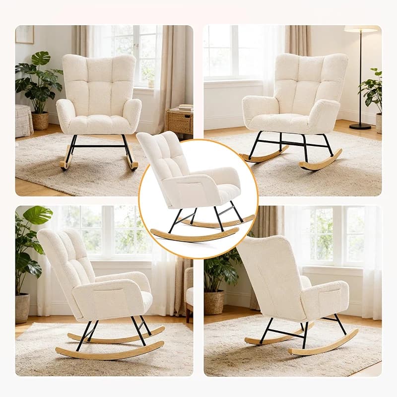 DUMOS Nursery Rocking Chair Teddy Upholstered — image 7