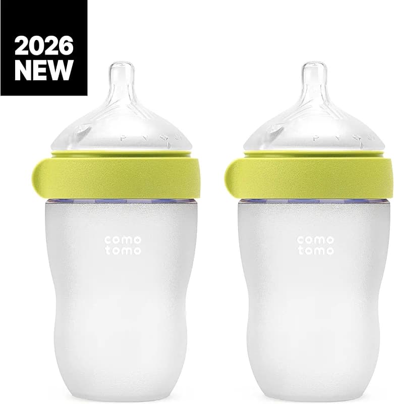 Silicone Baby Bottles Anti Colic Feeding Bundle – Comotomo Gen 2 8oz Baby — image 4