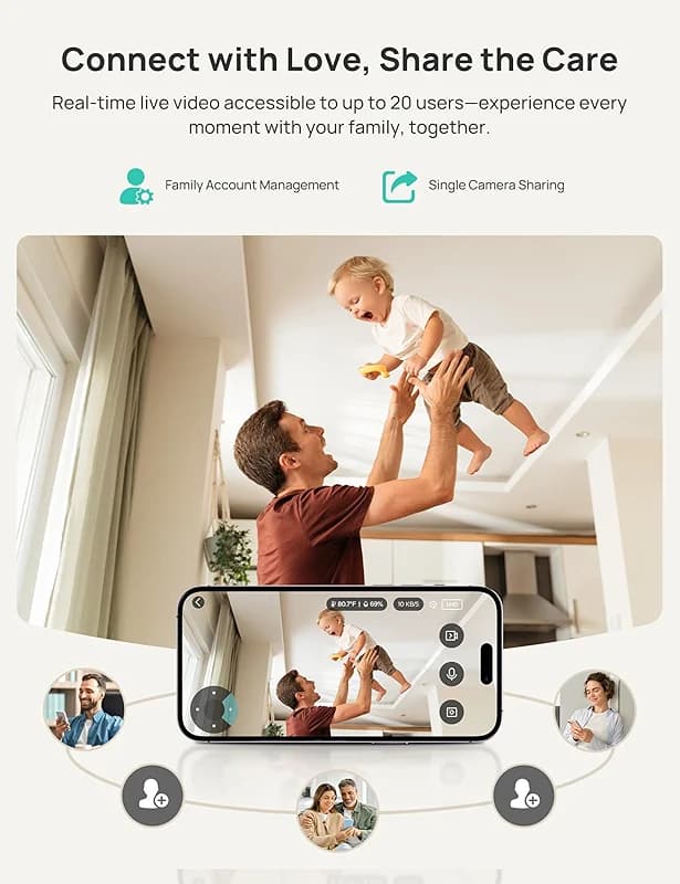 Dr.Care VistaView 5” Smart WiFi Baby Monitor with Clip Mount - 2K HD Camera — image 4