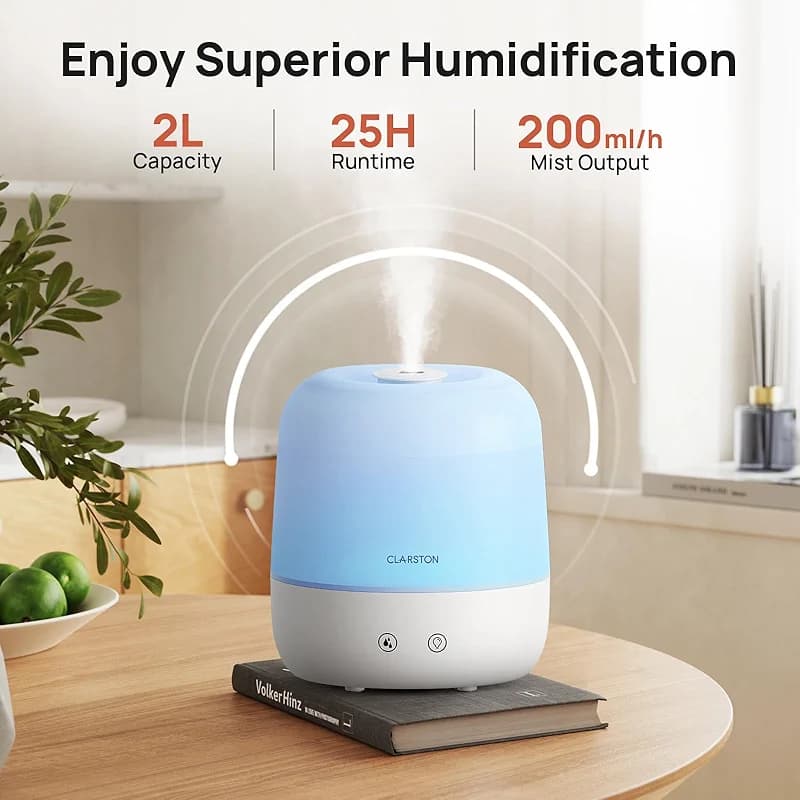 Clarston 2L Cool Mist Humidifier for Bedroom with 360° Adjustable Nozzle — image 5
