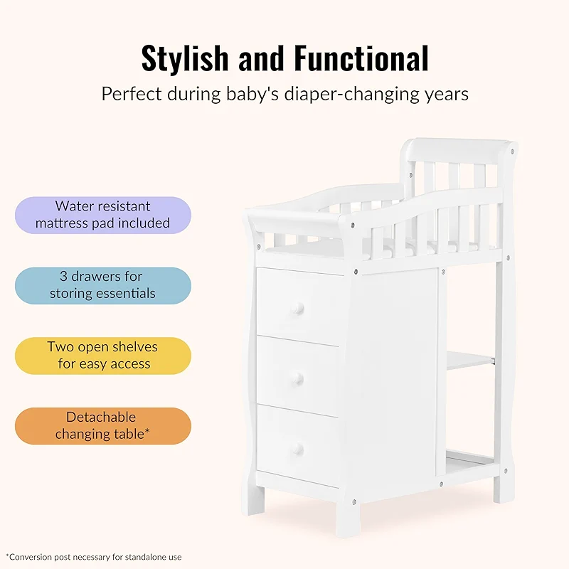 Dream On Me Jayden 4‑in‑1 Mini Convertible Baby Crib & Changer with — image 4