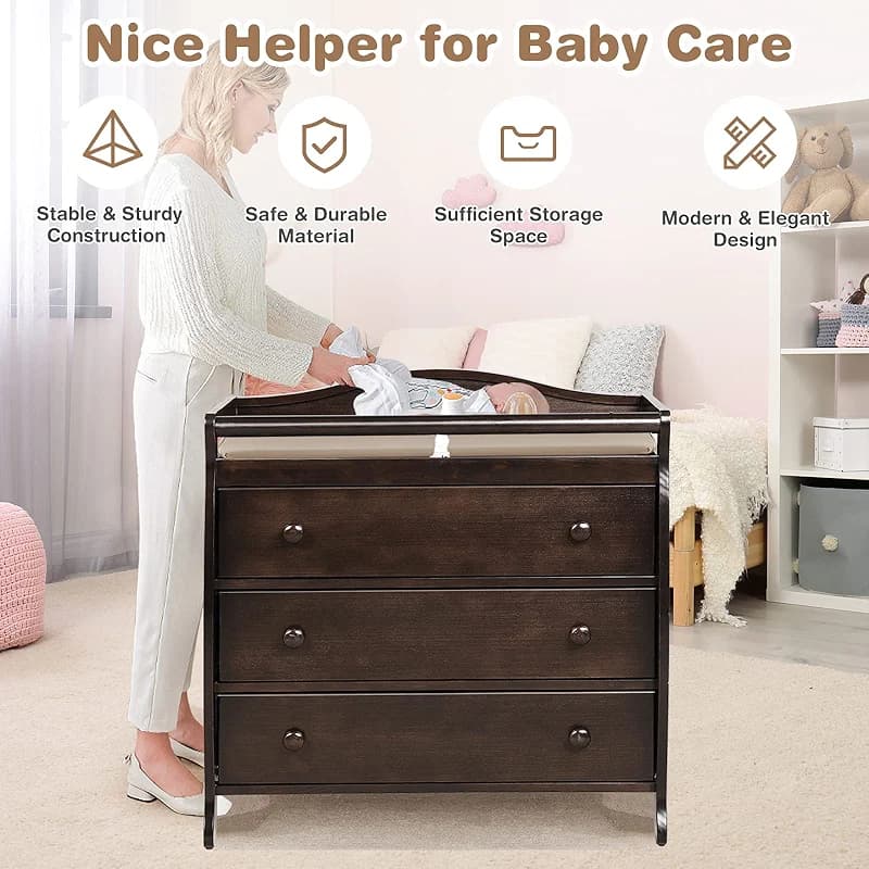 Costzon 3-Drawer Changing Table — image 4