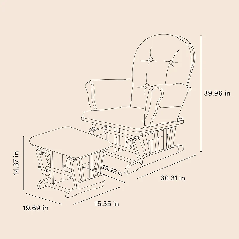 Storkcraft Premium Hoop Glider & Ottoman (Espresso/Gray Swirl) — — image 1