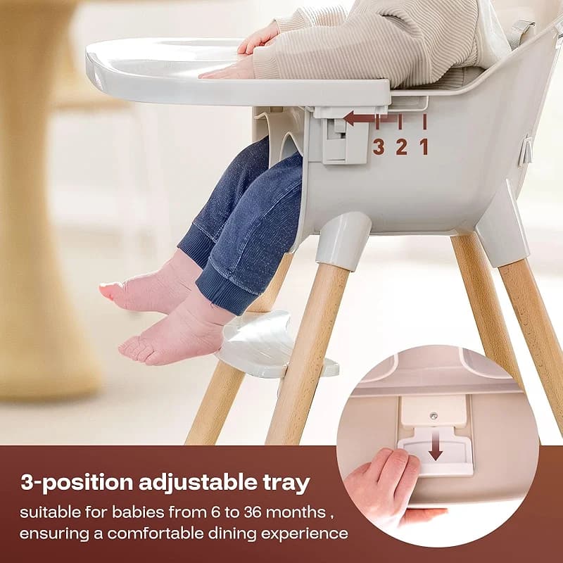 Fodoss 3-in-1 Wooden High Chair for Babies and Toddlers — image 6
