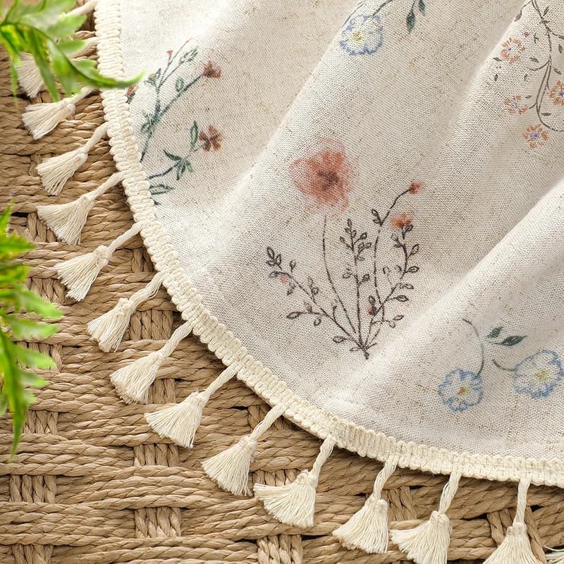 Boho Floral 100% Blackout Curtains for Bedroom 84 Inch Length 2 Panels Set — image 3