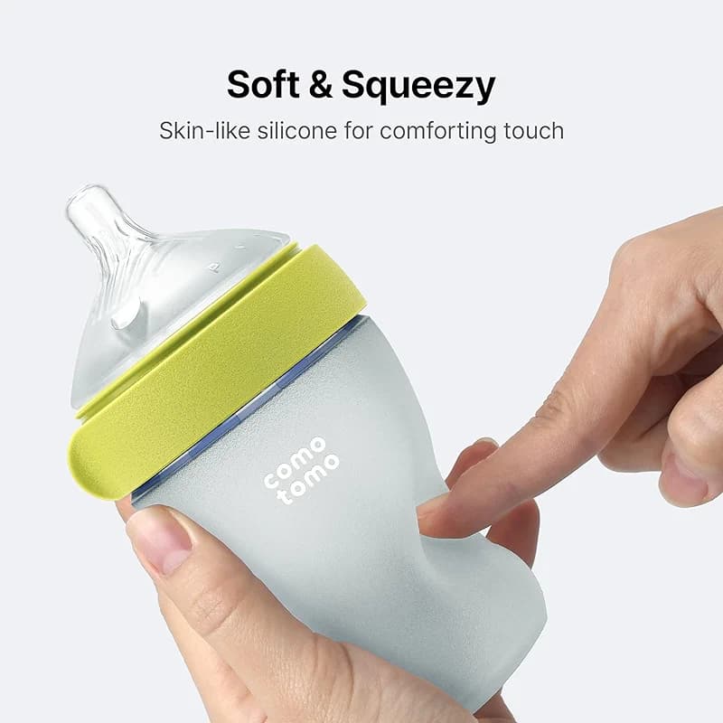 Silicone Baby Bottles Anti Colic Feeding Bundle – Comotomo Gen 2 8oz Baby — image 6