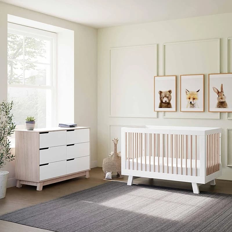 babyletto Hudson 3-in-1 Convertible Baby Crib with Wooden Toddler Bed & — image 3
