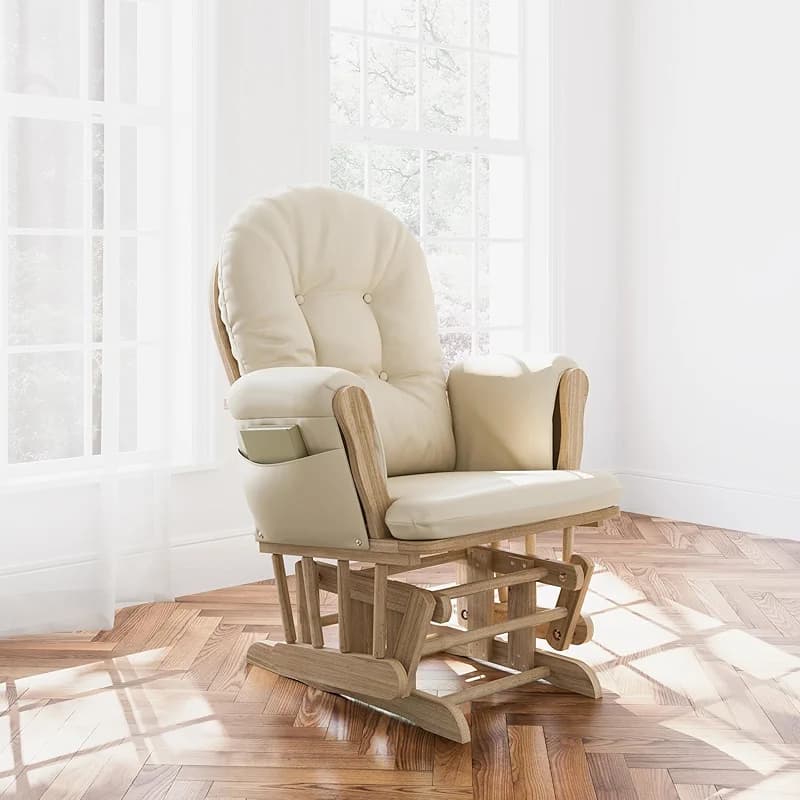 Storkcraft Premium Hoop Glider & Ottoman (Natural/Beige) — GREENGUARD Gold — image 6