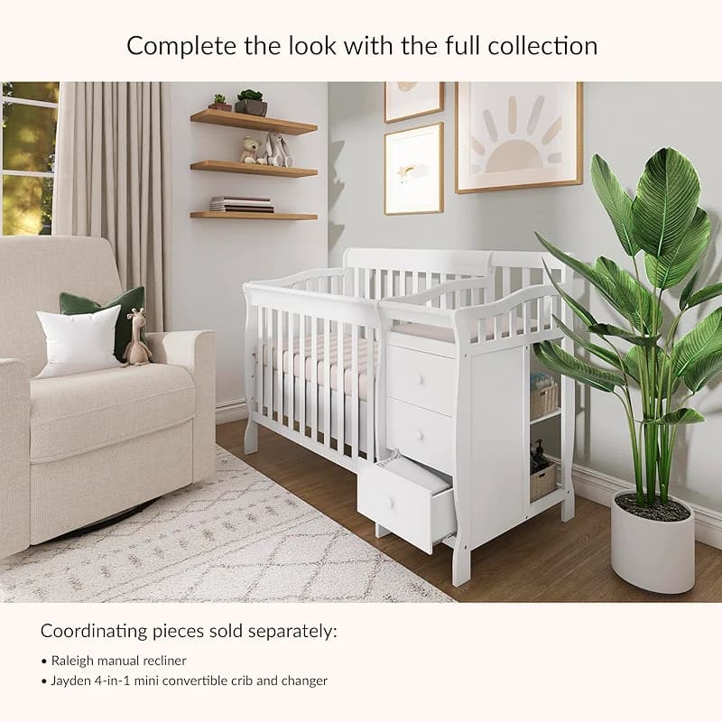 Dream On Me Jayden 4‑in‑1 Mini Convertible Baby Crib & Changer with — image 5