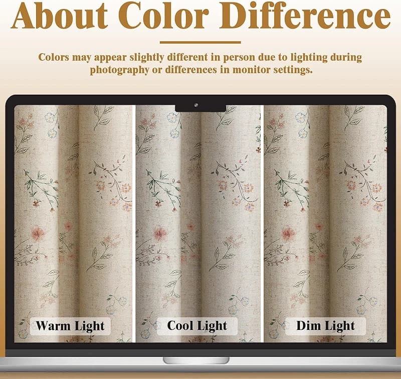 Boho Floral 100% Blackout Curtains for Bedroom 84 Inch Length 2 Panels Set — image 4