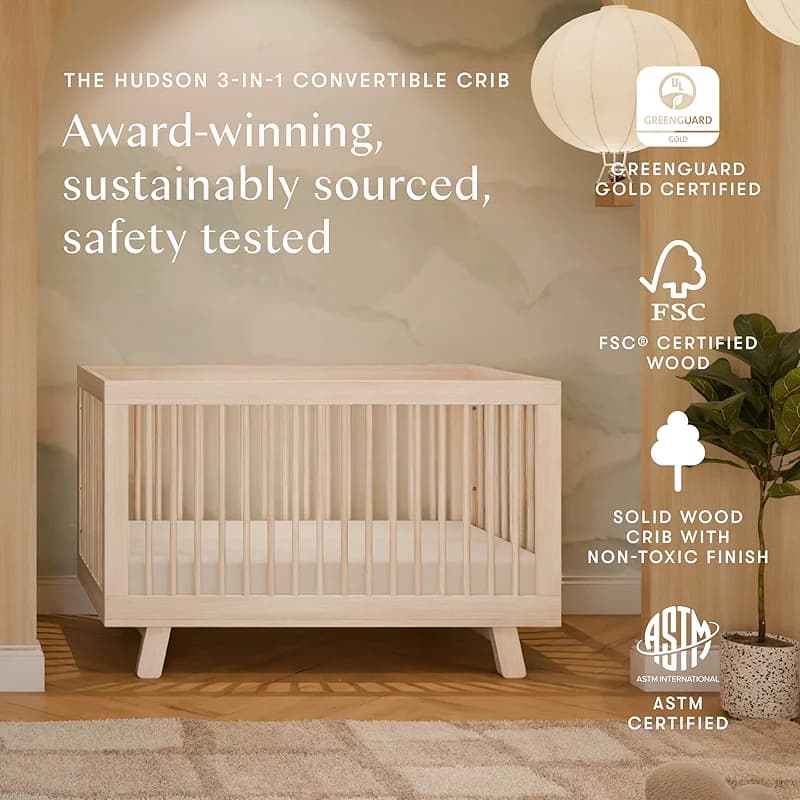 babyletto Hudson 3-in-1 Convertible Baby Crib - GREENGUARD Gold Certified — image 6
