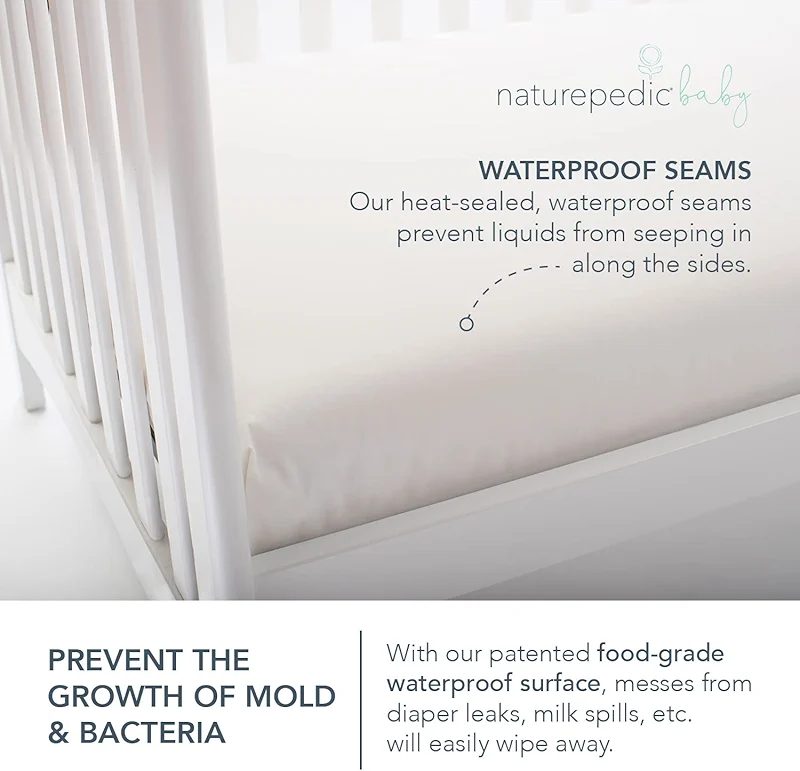 Naturepedic Organic Baby Crib Mattress - 2-Stage Lightweight Infant &