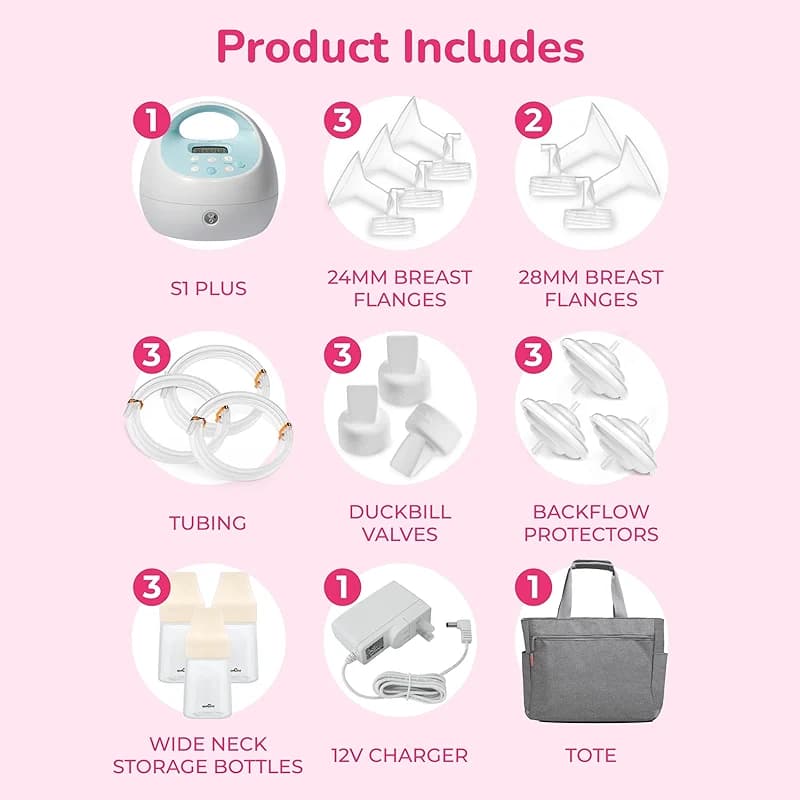 SPECTRA Baby S1 Plus Premier Rechargeable Breast Pump with Grey Tote