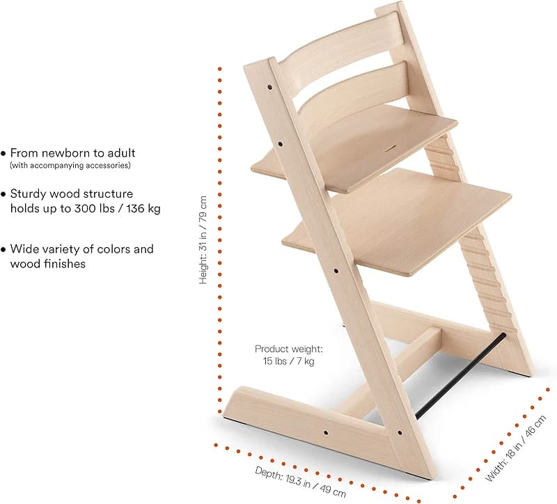 Tripp Trapp by Stokke Adjustable Wooden Natural Baby High Chair (Chair